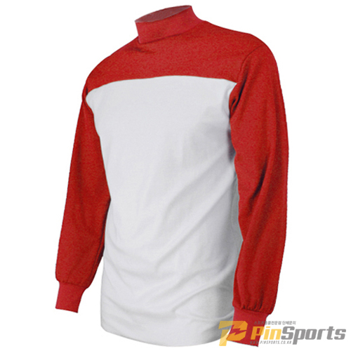 [KNB] 케이엔비 배색 목언더셔츠 빨강/흰색